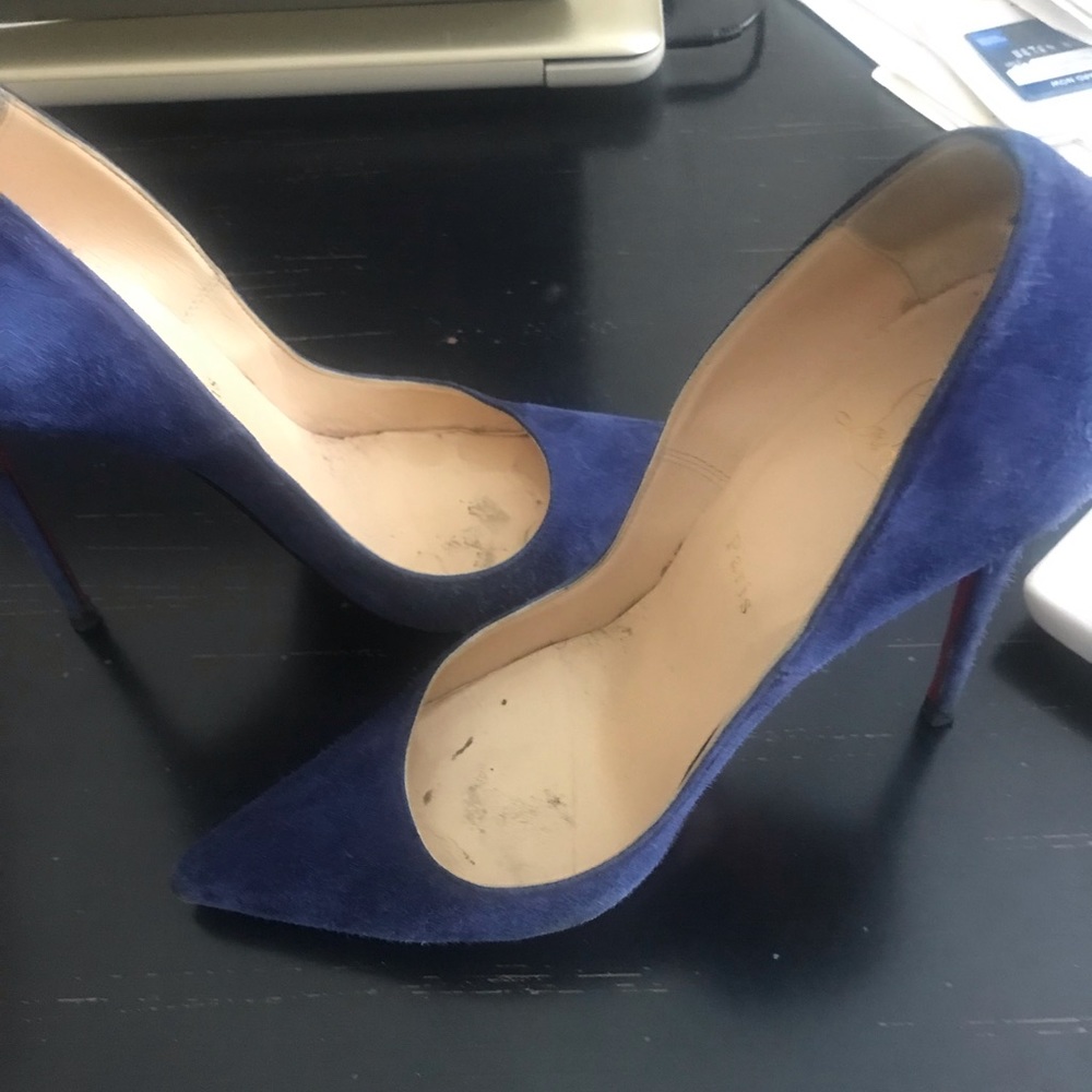 Christian Loubatoin blue suede So Kate 120